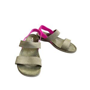 Merrell Womens Olive Pink Elastic Slingback Sandals Size 8 SKU 8708